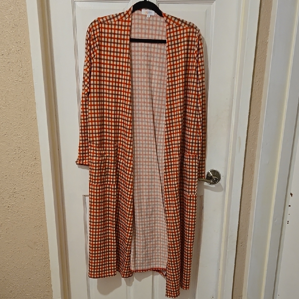 Lularoe Checkered Long Cardigan